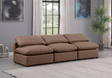 Indulge Brown Vegan Leather Modular Sofa 146Brown-S3 Meridian Furniture