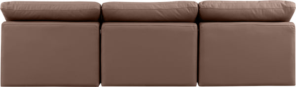 Indulge Brown Vegan Leather Modular Sofa 146Brown-S3 Meridian Furniture