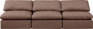 Indulge Brown Vegan Leather Modular Sofa 146Brown-S3 Meridian Furniture