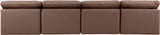 Indulge Brown Vegan Leather Modular Sofa 146Brown-S4 Meridian Furniture