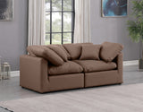 Indulge Brown Vegan Leather Modular Sofa 146Brown-S70 Meridian Furniture