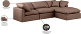 Indulge Brown Vegan Leather Modular Sectional 146Brown-Sec4A Meridian Furniture