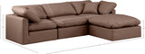 Indulge Brown Vegan Leather Modular Sectional 146Brown-Sec4A Meridian Furniture