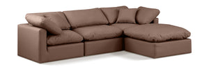 Indulge Brown Vegan Leather Modular Sectional 146Brown-Sec4A Meridian Furniture