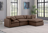 Indulge Brown Vegan Leather Modular Sectional 146Brown-Sec4A Meridian Furniture