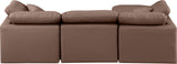 Indulge Brown Vegan Leather Modular Sectional 146Brown-Sec4A Meridian Furniture