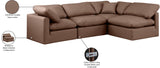 Indulge Brown Vegan Leather Modular Sectional 146Brown-Sec4B Meridian Furniture