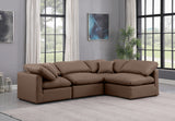 Indulge Brown Vegan Leather Modular Sectional 146Brown-Sec4B Meridian Furniture