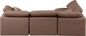 Indulge Brown Vegan Leather Modular Sectional 146Brown-Sec4B Meridian Furniture