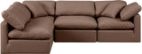 Indulge Brown Vegan Leather Modular Sectional 146Brown-Sec4B Meridian Furniture