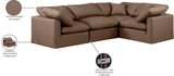 Indulge Brown Vegan Leather Modular Sectional 146Brown-Sec4C Meridian Furniture