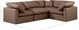 Indulge Brown Vegan Leather Modular Sectional 146Brown-Sec4C Meridian Furniture