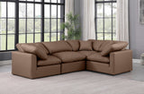 Indulge Brown Vegan Leather Modular Sectional 146Brown-Sec4C Meridian Furniture