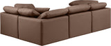 Indulge Brown Vegan Leather Modular Sectional 146Brown-Sec4C Meridian Furniture