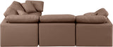 Indulge Brown Vegan Leather Modular Sectional 146Brown-Sec4C Meridian Furniture