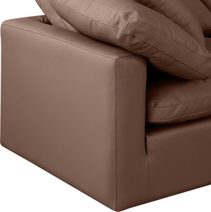 Indulge Brown Vegan Leather Modular Sectional 146Brown-Sec4C Meridian Furniture