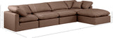 Indulge Brown Vegan Leather Modular Sectional 146Brown-Sec5A Meridian Furniture