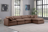 Indulge Brown Vegan Leather Modular Sectional 146Brown-Sec5A Meridian Furniture