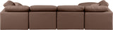 Indulge Brown Vegan Leather Modular Sectional 146Brown-Sec5A Meridian Furniture