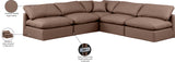 Indulge Brown Vegan Leather Modular Sectional 146Brown-Sec5B Meridian Furniture