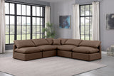 Indulge Brown Vegan Leather Modular Sectional 146Brown-Sec5B Meridian Furniture