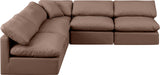 Indulge Brown Vegan Leather Modular Sectional 146Brown-Sec5B Meridian Furniture