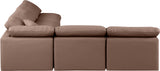 Indulge Brown Vegan Leather Modular Sectional 146Brown-Sec5B Meridian Furniture