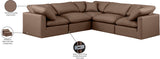 Indulge Brown Vegan Leather Modular Sectional 146Brown-Sec5C Meridian Furniture