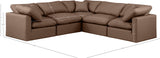 Indulge Brown Vegan Leather Modular Sectional 146Brown-Sec5C Meridian Furniture