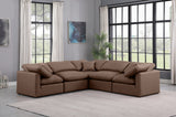 Indulge Brown Vegan Leather Modular Sectional 146Brown-Sec5C Meridian Furniture