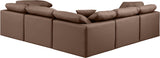 Indulge Brown Vegan Leather Modular Sectional 146Brown-Sec5C Meridian Furniture