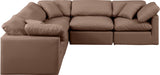 Indulge Brown Vegan Leather Modular Sectional 146Brown-Sec5C Meridian Furniture