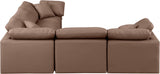 Indulge Brown Vegan Leather Modular Sectional 146Brown-Sec5C Meridian Furniture