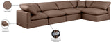 Indulge Brown Vegan Leather Modular Sectional 146Brown-Sec5D Meridian Furniture