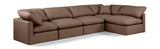 Indulge Brown Vegan Leather Modular Sectional 146Brown-Sec5D Meridian Furniture