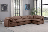 Indulge Brown Vegan Leather Modular Sectional 146Brown-Sec5D Meridian Furniture