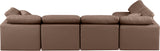 Indulge Brown Vegan Leather Modular Sectional 146Brown-Sec5D Meridian Furniture