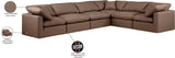 Indulge Brown Vegan Leather Modular Sectional 146Brown-Sec6A Meridian Furniture