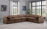 Indulge Brown Vegan Leather Modular Sectional 146Brown-Sec6A Meridian Furniture