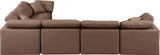 Indulge Brown Vegan Leather Modular Sectional 146Brown-Sec6A Meridian Furniture