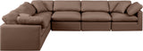 Indulge Brown Vegan Leather Modular Sectional 146Brown-Sec6A Meridian Furniture