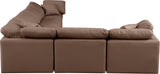 Indulge Brown Vegan Leather Modular Sectional 146Brown-Sec6A Meridian Furniture