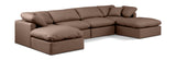 Indulge Brown Vegan Leather Modular Sectional 146Brown-Sec6B Meridian Furniture