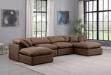 Indulge Brown Vegan Leather Modular Sectional 146Brown-Sec6B Meridian Furniture