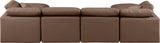 Indulge Brown Vegan Leather Modular Sectional 146Brown-Sec6B Meridian Furniture