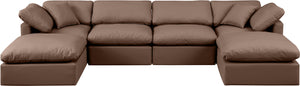 Indulge Brown Vegan Leather Modular Sectional 146Brown-Sec6B Meridian Furniture