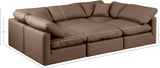 Indulge Brown Vegan Leather Modular Sectional 146Brown-Sec6C Meridian Furniture