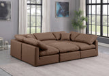 Indulge Brown Vegan Leather Modular Sectional 146Brown-Sec6C Meridian Furniture