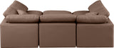 Indulge Brown Vegan Leather Modular Sectional 146Brown-Sec6C Meridian Furniture