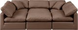 Indulge Brown Vegan Leather Modular Sectional 146Brown-Sec6C Meridian Furniture